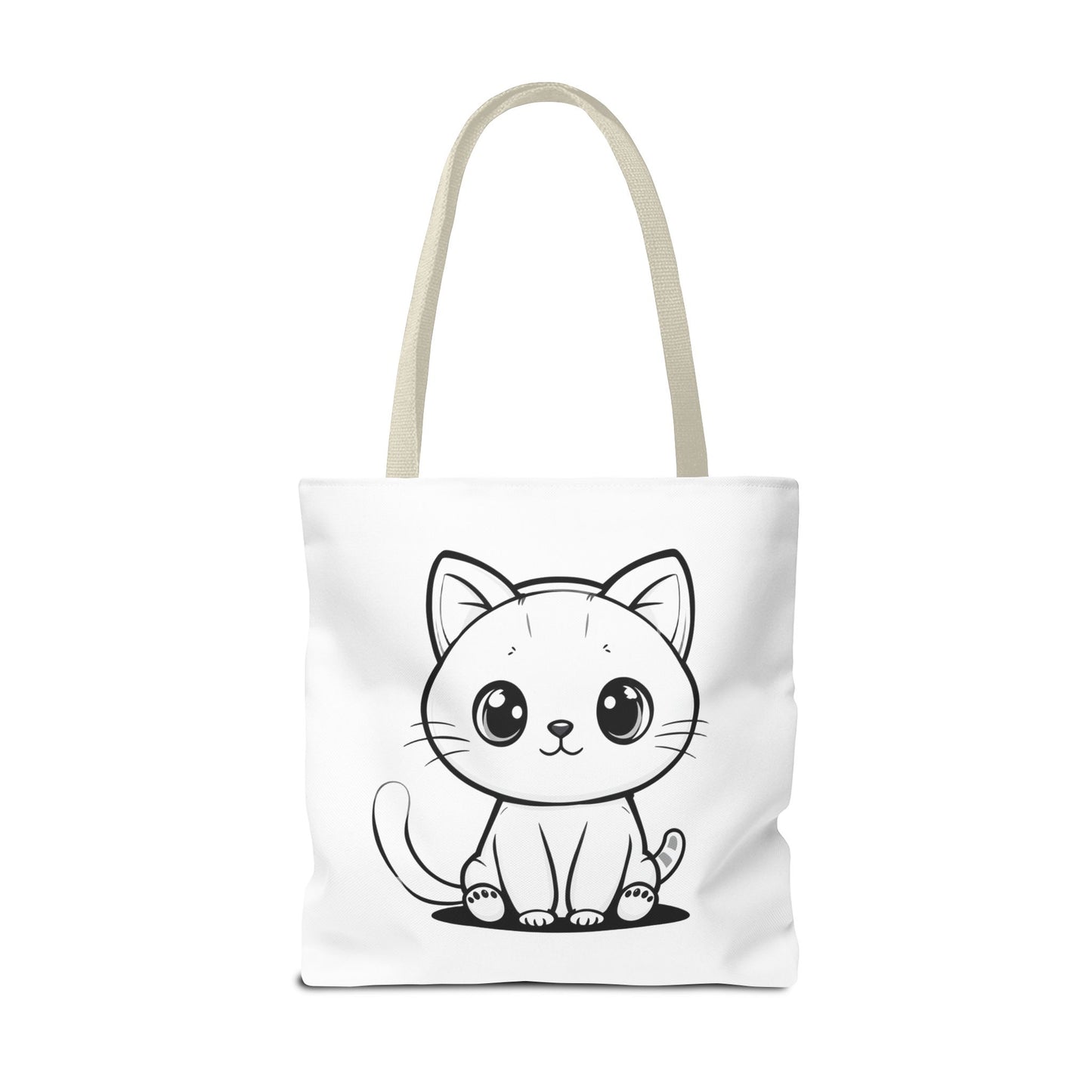 Kawaii Cat Tote Bag – Cute Cartoon Kitty Canvas Shopper
