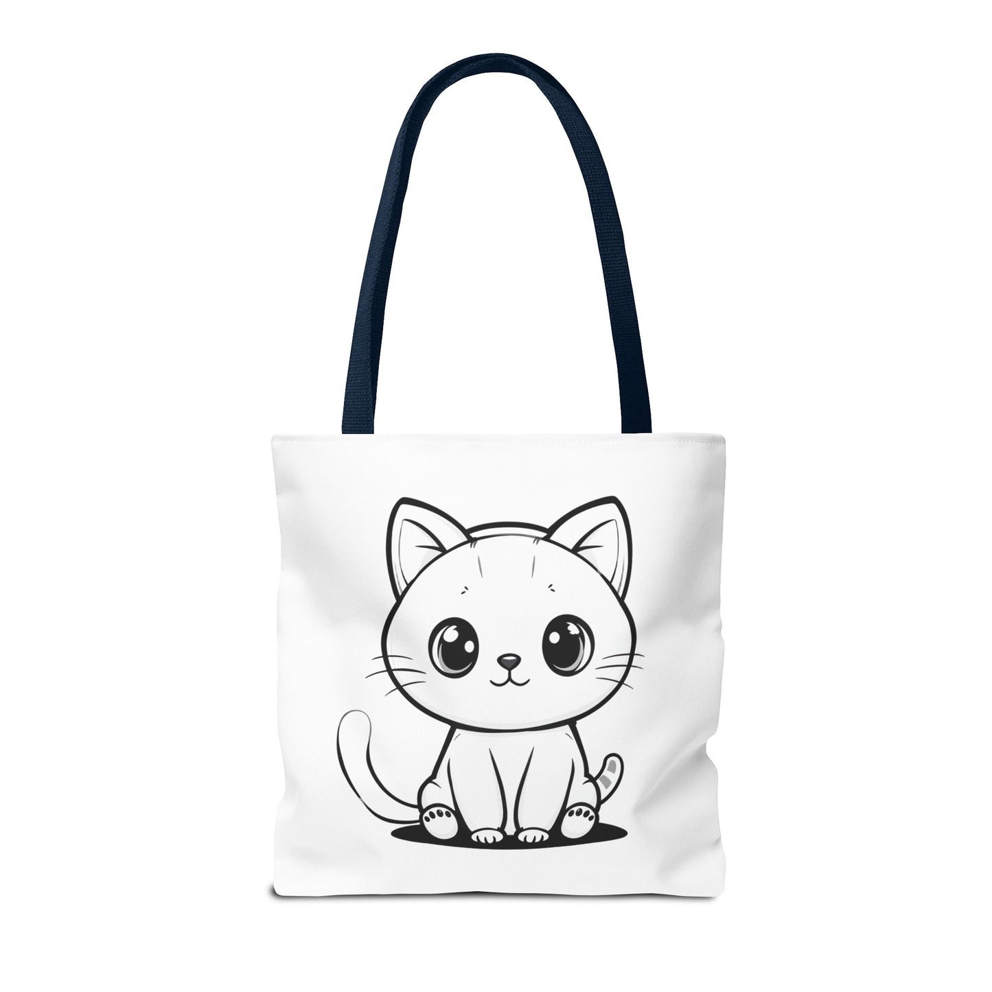 Kawaii Cat Tote Bag – Cute Cartoon Kitty Canvas Shopper