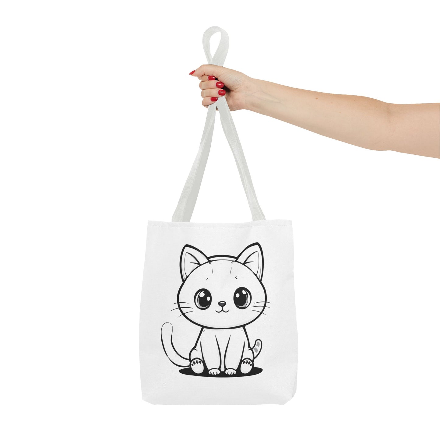 Kawaii Cat Tote Bag – Cute Cartoon Kitty Canvas Shopper