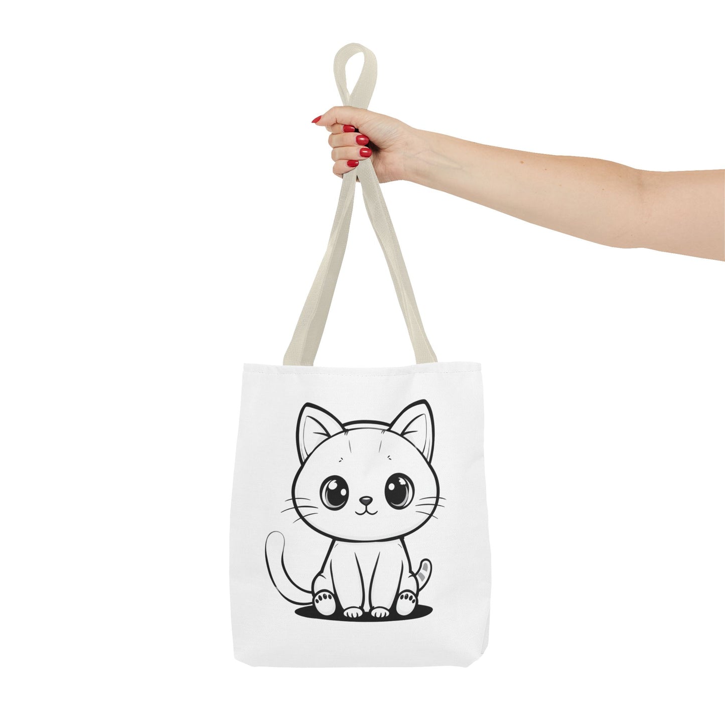 Kawaii Cat Tote Bag – Cute Cartoon Kitty Canvas Shopper