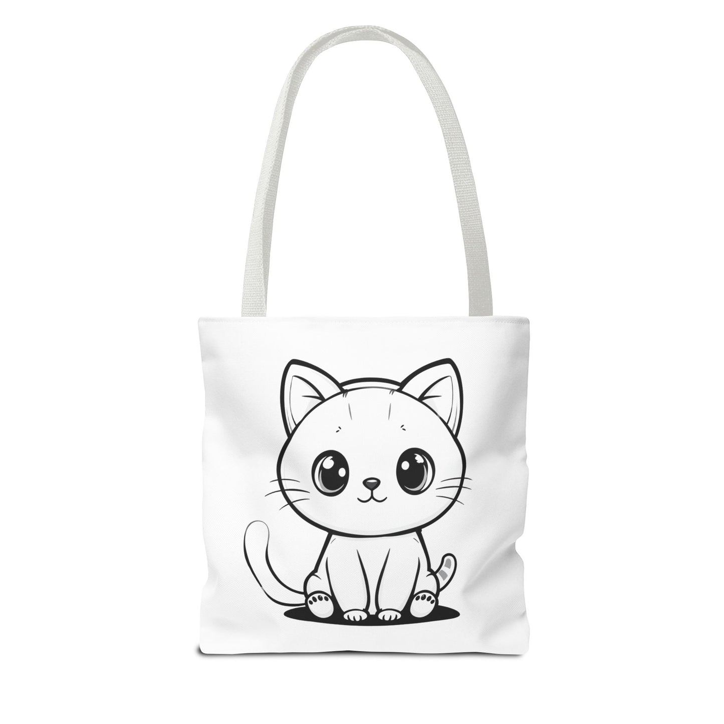 Kawaii Cat Tote Bag – Cute Cartoon Kitty Canvas Shopper