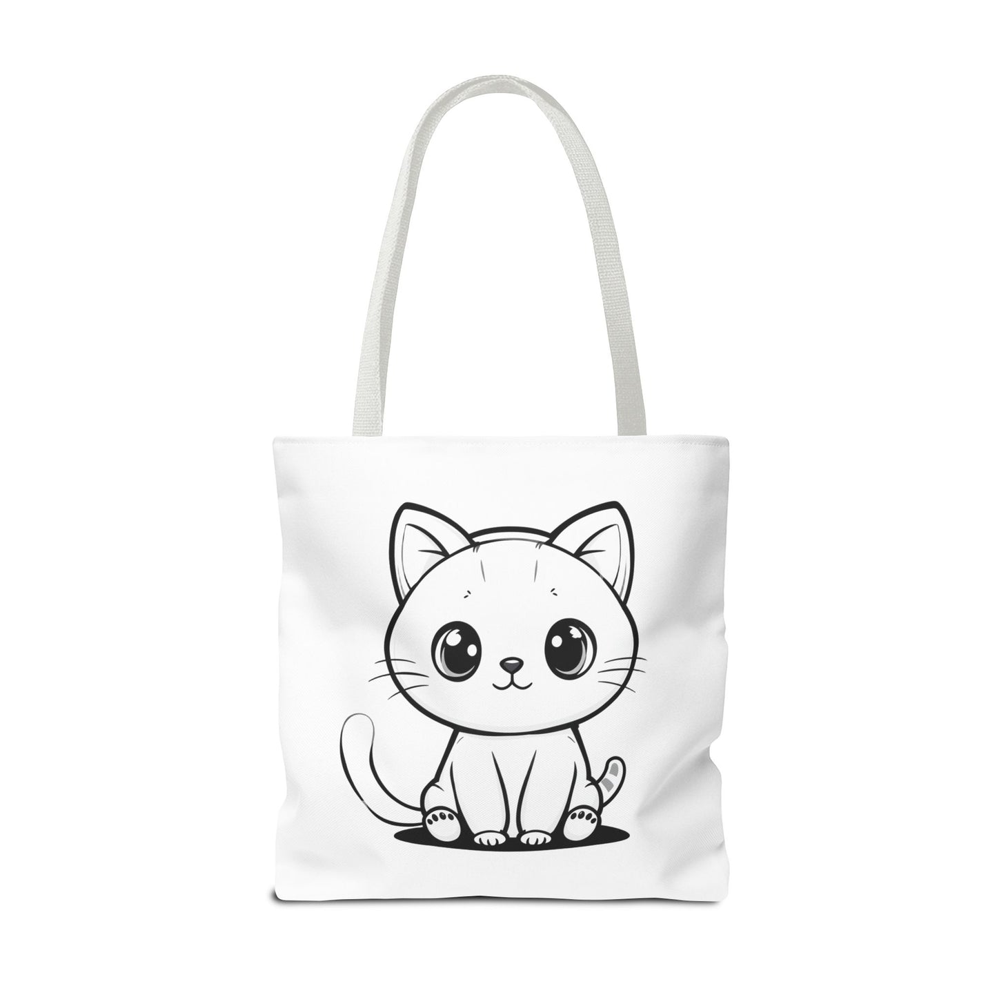 Kawaii Cat Tote Bag – Cute Cartoon Kitty Canvas Shopper