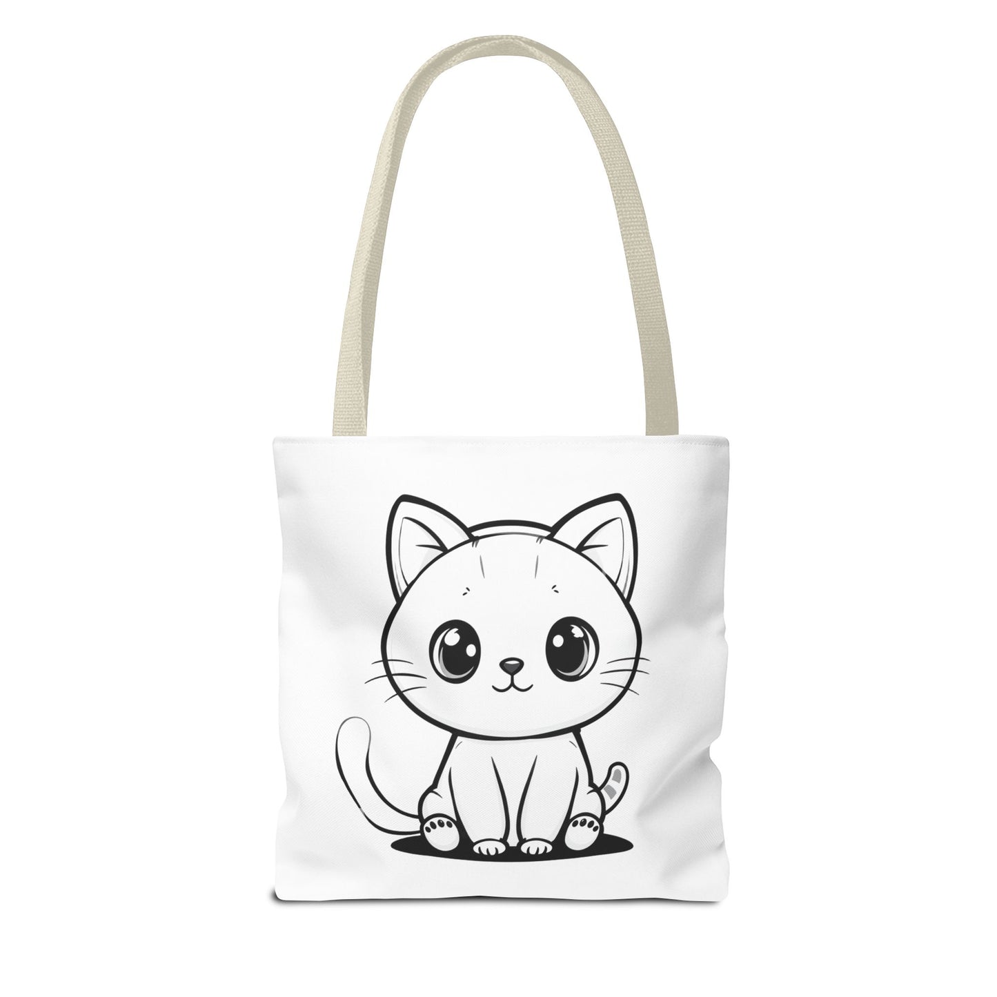 Kawaii Cat Tote Bag – Cute Cartoon Kitty Canvas Shopper